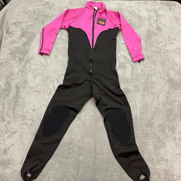 Aeroskin California Wetsuit Womens Size Medium Shiny Bright Pink Black Pull On - Picture 1 of 11